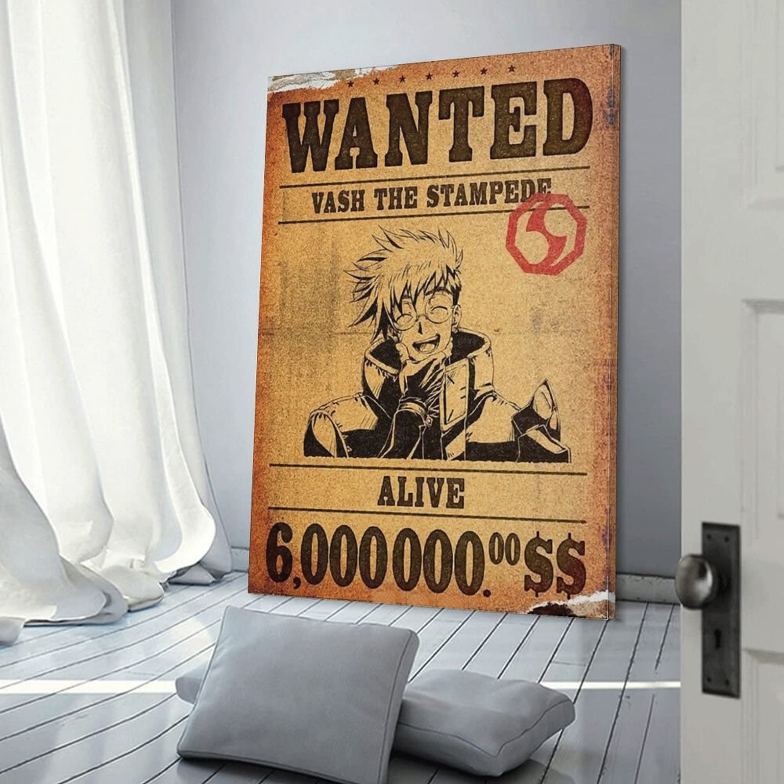 Poster Anime Trigun Wanted Vash The Stampede Canvas Posters Wall